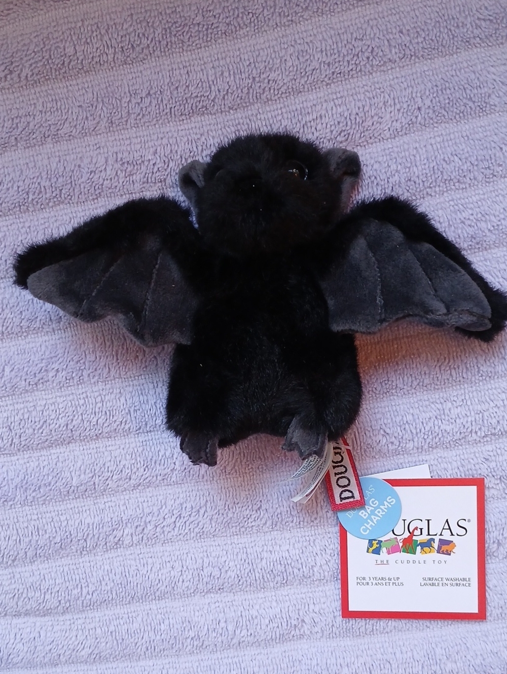 Douglas Black BAT Plush Bag Charm Keychain Key Ring Backpack NWT